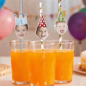 Anpassade sugrör med ansikte, Födelsedagsfestdekorationer, Ansikte på sugrör, Skämtvänner, Festgåvor