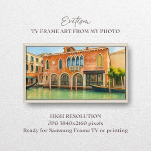 Venice Canal House Samsung Frame TV Art: Watercolor Italian Architecture (Digital Download)