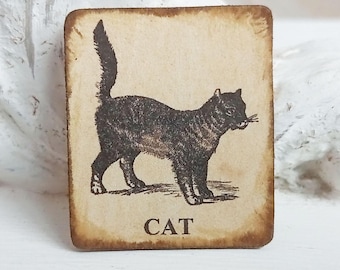 Doll House Cat Picture Witchy Wall Art 3.2 cms