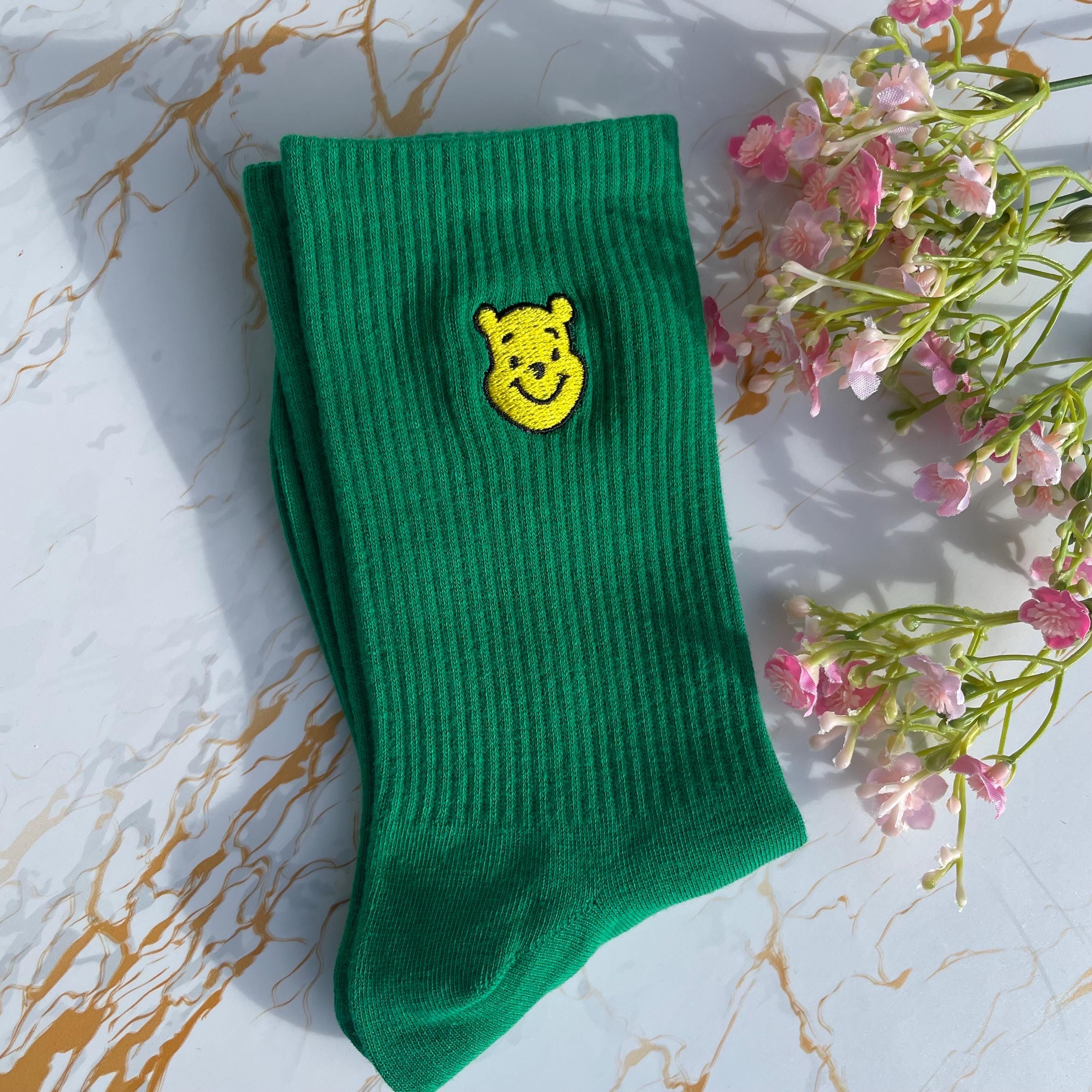 Winnie the Pooh & Piglet Embroidered Socks – Disney Unisex Crew Socks ...