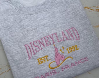 Disneyland Paris Embroidered Sweatshirt , Disney Jumper, Disneyland Paris 1992, Disney Trip Hoodie