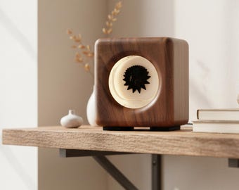 Handmade Walnut Ferrofluid Sound Visualizer, Magnetic Liquid Rhythm Display, Desk Audio Reactive Stress-relieving Decor, Gaming Room Gadget