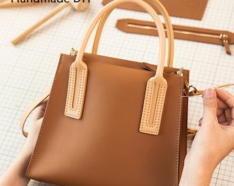 Luxury Crossbody Handbag DIY Leather Bag Kit for Women, Beginner Sewing Handbag Set, Personalized Custom Birthday Anniversary Gift for Her