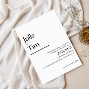 Editable Minimalist Wedding Invitation Template, Modern Invite Bundle, RSVP cards, Printable Design Set, Instant Download