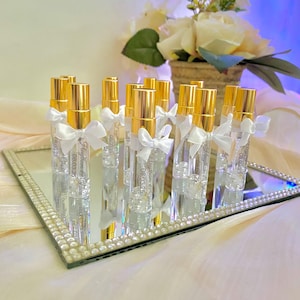 Flacon de Parfum Musc Tahara et Eau de Cologne Personnalisé - Cadeau d’invité Mariage Fiançailles Anniversaire Baptême Baby Shower - 5 ml