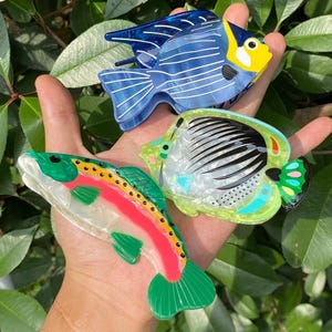 Jellyfish Hair Clip, Fish Claw Clip, Ocean Sea Animal Claw Clip, Blue Dolphin Shark Claw Clip, Whale Shark Hair Claw Clips, Whale Hair Clips