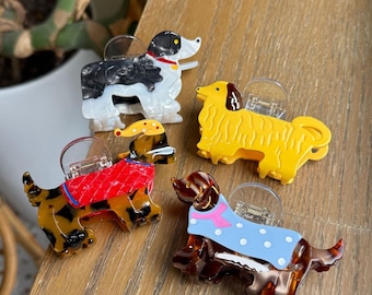 Dog Hair Claw Clips, Cute Dog Hair Claw Clip,Animal Claw Clip, Acetate Hair Clips,Fashion Claw Clip,Fun Claw Clips,Creative Claw Clip