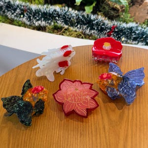Double Koi Claw Clips, Goldfish Claw Clip, Claw Clip,Animal catching Claw Clip, Acetate Hair Clips,Fashion Claw Clip,Creative Claw Clip