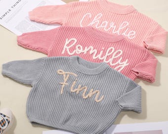Pull prénom personnalisé pour bébé, pull prénom bébé, pull prénom bébé personnalisé, pull bébé brodé, cadeau monogrammé pour bébé, cadeau de premier anniversaire