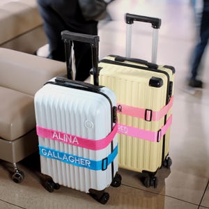 Sangle de bagage personnalisée 180 cm x 5 cm Ceinture de sécurité pour valise avec nom/texte