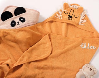Personalized Baby Name Hooded Towel, Baby Shower Present, New Mom Gift