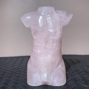 Pink Quartz Goddess Body Crystal: Carved Natural Stone Decor