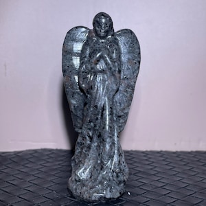 3.9&quot;Natural Yooperlite stone,Angel skull,Quartz crystal Angel skull,Hand carved,Home Decoration,Crystal healing,Crystal gifts 1x