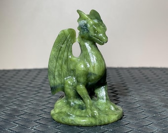 Green Jade Dragon Skull: Crystal Healing Home Decor (3.9
