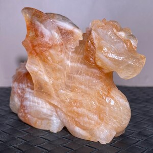 3.5&quot;Natural quartz crystal Dragon,Fly Dragon skull, Quartz crystal Dragon skull,Hand carved,Home Decoration,Crystal healing,Crystal gift 1x
