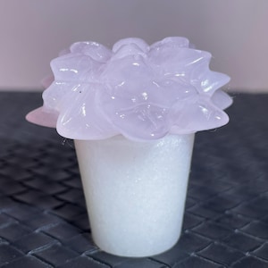 1.7"Natural Pink quartz ,Crystal flower skull,Quartz crystal,Home Decoration,Crystal potted plant,Crystal healing,Crystal gifts 1x
