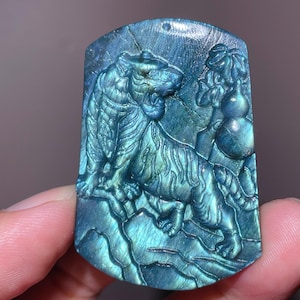 Labradorite Tiger Quartz Crystal Skull: Hand Carved Healing Stone