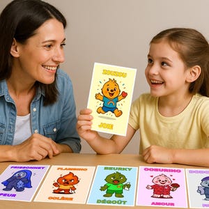8 Cartes gestion des émotions enfants - PDF à imprimer A4 A5 - 8 personnages mignons + fiches petites solutions - Maison École Orthophonie