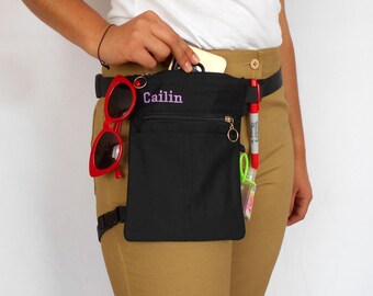 Hip Bag Vegan,Utility Belt Bag,RN Fanny Pack Flat,Tool Belt Apron,Fabric Waist Pouch,Hip Travel Bag,Small Waist Pocket,Medical Bag Nurse