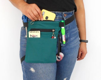 Water Proof Drop Leg Bag, Strap Thigh Pouch, Convertible Fanny Pack, Green Fabric Belt Bag, Gift Outdoors Enthusiast