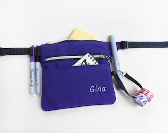 Purple Waist Pack Utility Pocket, Waterproof Personalized Fanny Pack, Vet Tech Nurse Organizer Belt, Female Doctor Gift Idea