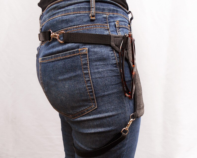 Harness Belt Bag Blackthigh Purse Womenleg Fanny Etsy