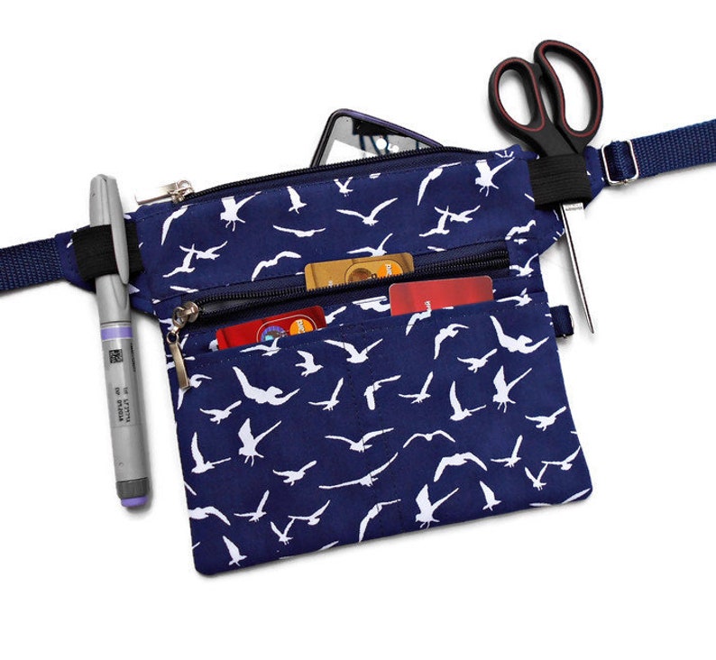 Hip Bag Vegan,Utility Belt Bag,RN Fanny Pack Flat,Tool Belt Apron,Fabric Waist Pouch,Hip Travel Bag,Small Waist Pocket,Medical Bag Nurse