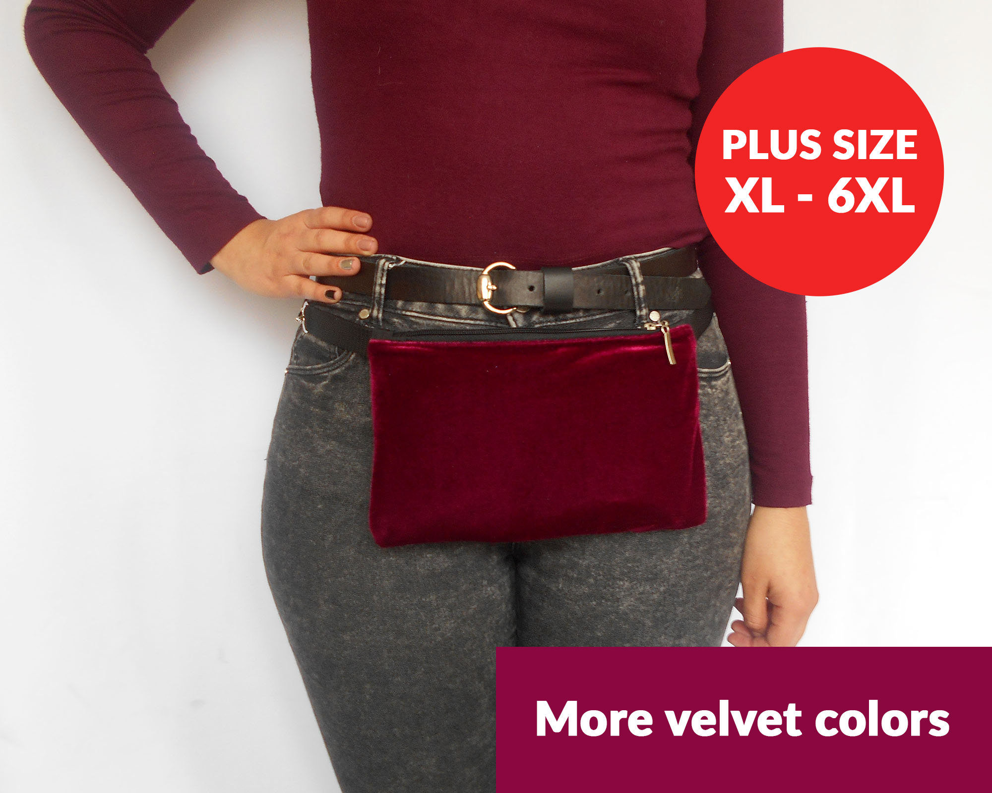 Curvy Girl Belt Bag Plus Size Fanny Pack Adjustable Strap 