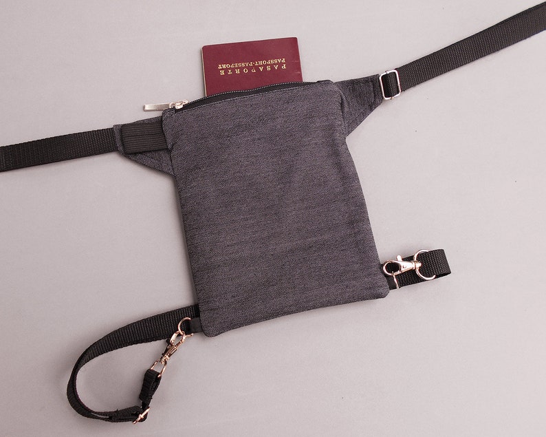 Harness Belt Bag Blackthigh Purse Womenleg Fanny Etsy