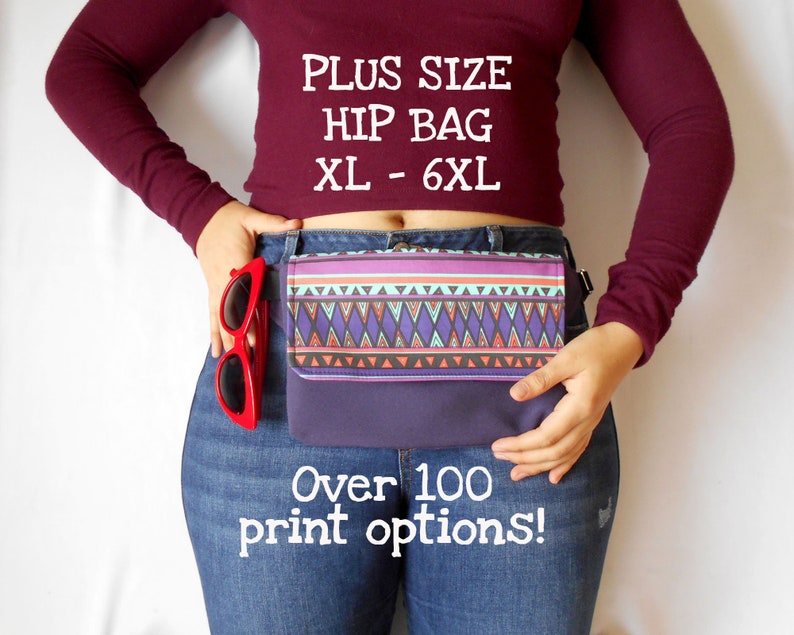 Large Waist Fanny Pack Plus Size Waist Bag Vegan Fabric Hip Etsy