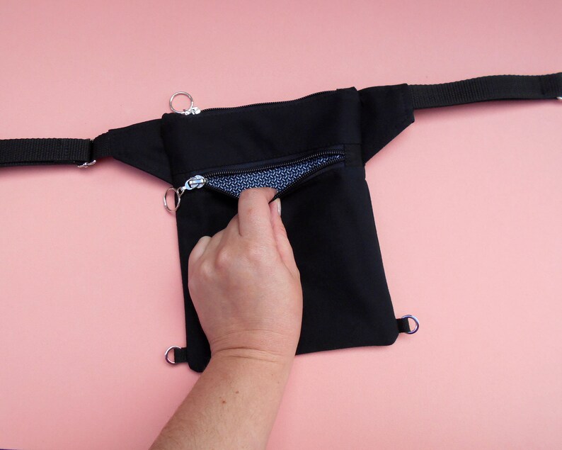 Harness Belt Bag Blackthigh Purse Womenleg Fanny Etsy