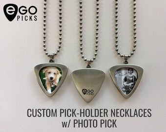 EGOpicks 24" Pick Holder Necklace w/ Custom PHOTO GUITAR PICK