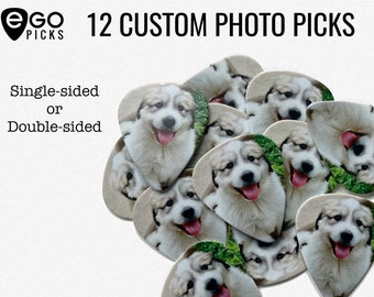 12 CUSTOM PHOTO PICKS  - Guitar picks with your favorite photo!