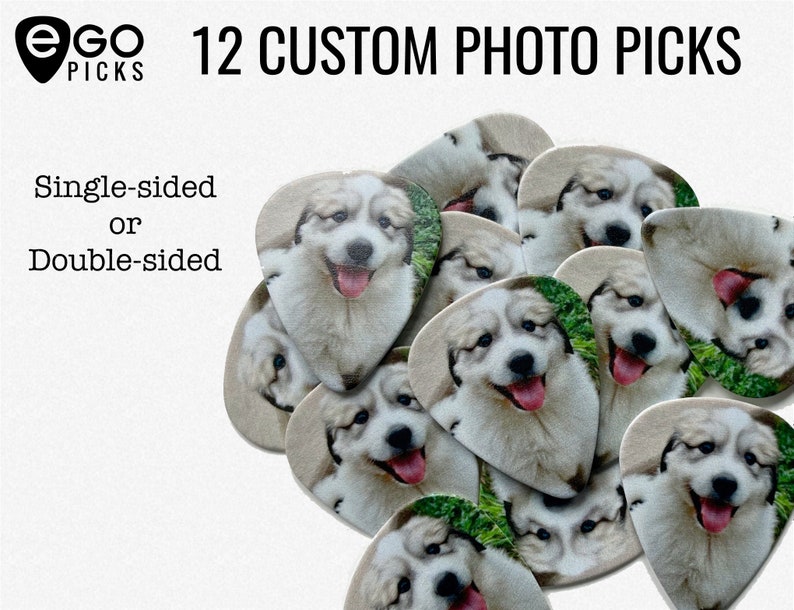 12 CUSTOM PHOTO PICKS Guitar picks with your favorite photo image 1