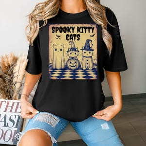 Spooky Kitty Cats Halloween, Halloween Funny Cat, Cat Mama Halloween, Ghost Cat Shirt, Halloween Cat Gift, Cat Meme