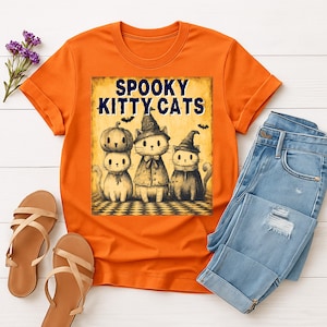 Spooky Kitty Cats Halloween, Halloween Funny Cat, Cat Mama Halloween, Ghost Cat Shirt, Halloween Cat Gift, Cat Meme