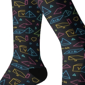 Geometry Socks, Math Socks, STEM Socks, Teacher Appreciation Gift, Back to School Gift, STEM Gift, Teacher Gift, Math Teacher Gift