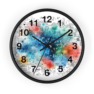 Math Wall Clock, Equations Wall Clock, Math Gift for Teacher, Geometry Gift, STEM Gift, STEM Clock, Geometry Clock, Teacher Appreciation