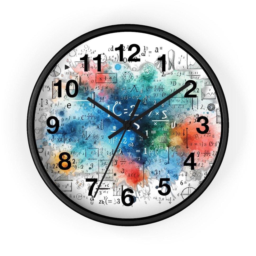 Math Wall Clock, Equations Wall Clock, Math Gift for Teacher, Geometry ...