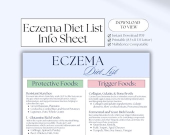Ekzem Diet Info Liste: Lebensmittel, um die Haut natürlich zu heilen | Entzündungshemmende & Ganzheitliche Inklusive Ernährung PDF | Gut Gesundheit Tipps