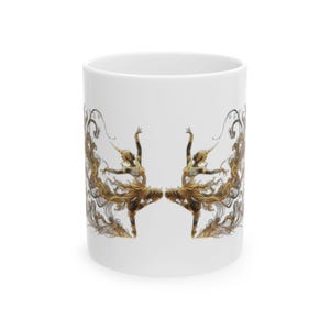 Elegant Dancer Ceramic Mug, Dancer Gift, Coffee Mug, Art Mug, Ballet Lover Gift, Unique Home Decor, Dance Lover Present