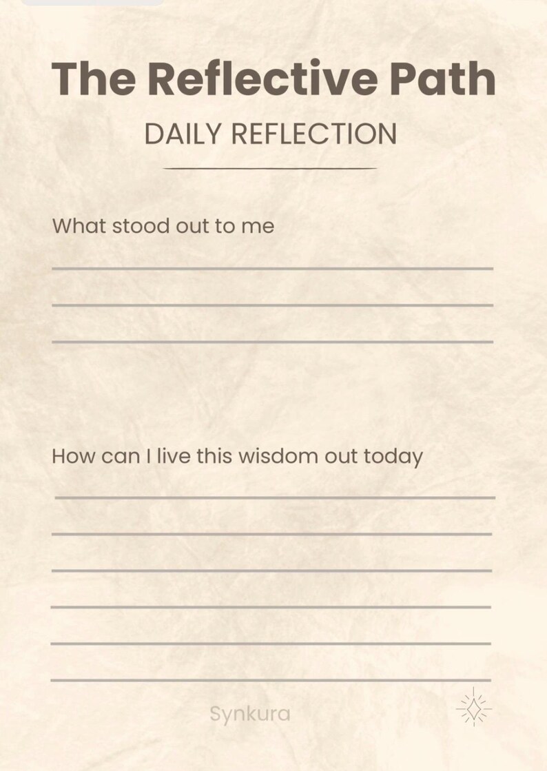 Reflective Daily 30-day Daily Spiritual Journal – Printable Reflection Workbook for Self ...