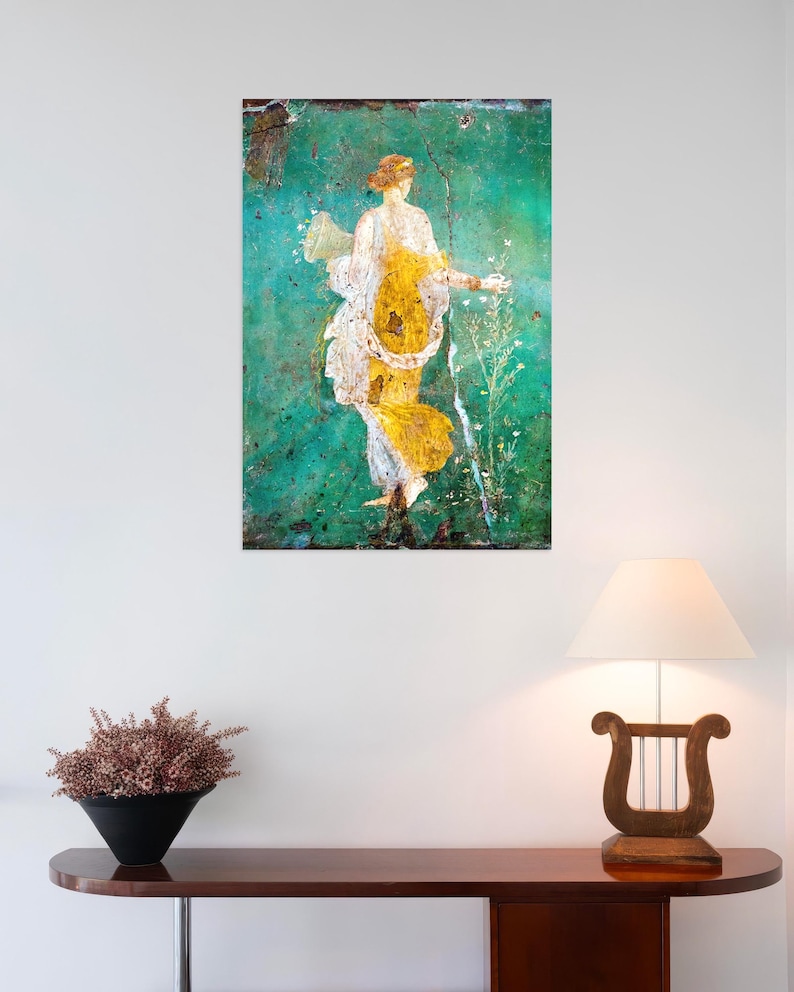 Poster of Pompeii Flora Wall Fresco – Stabiae - Ancient Roman Painting Poster