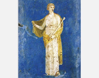 Pompeii Medea Wall Fresco, Ancient Roman Art Print, Classical Mural Poster