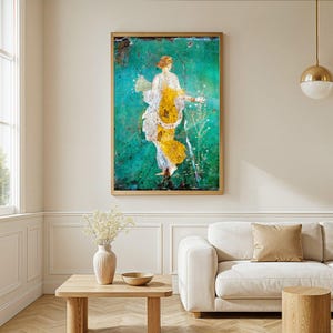Vintage Wall Art, Fresco Poster, Roman Painting, Classical Art Print