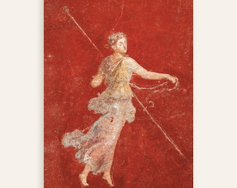 Flying Maenad poster Pompeii fresco art print ancient rome decor