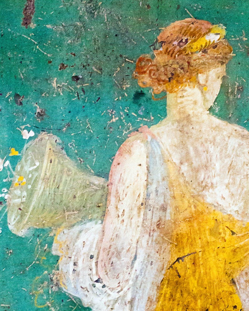 Pompeii Flora Wall Fresco, Ancient Roman Art Print, Classical Mural Poster image 3