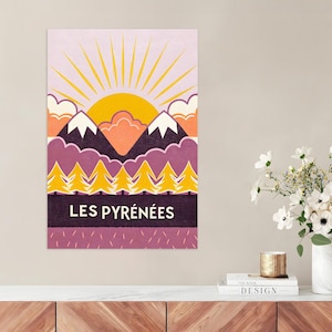 Pirenei - Poster di viaggio naturalistico francese - Decorazione murale con paesaggio