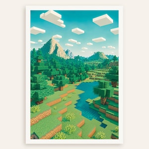Pixel-Landschaftsposter, Wanddekoration für Gaming-Fans