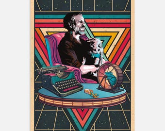 Philip K Dick Poster: Cyberpunk Sci-Fi Art Print